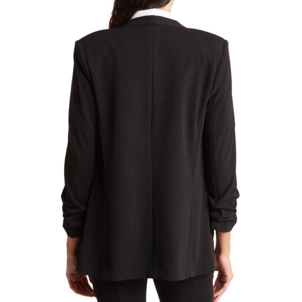 NWT T Tahari Collarless Open Front Blazer Black SZ-2X - Picture 3 of 10